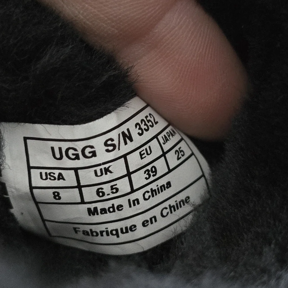 UGG Australia Mini Bailey Black Button Logo Detail Boots Size 8 Warm Cozy Core